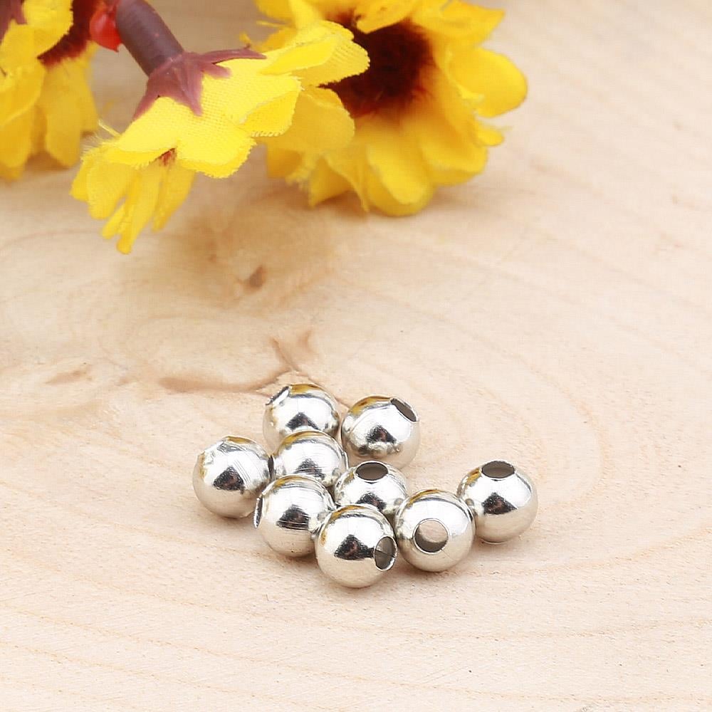 Metal Demir Top Boncuk 6 mm Gümüş (10 Adet)