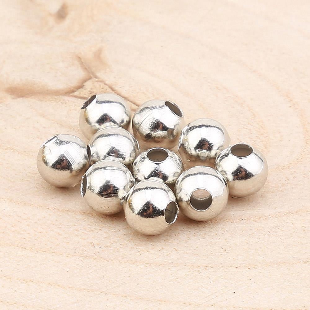 Metal Demir Top Boncuk 6 mm Gümüş (10 Adet)
