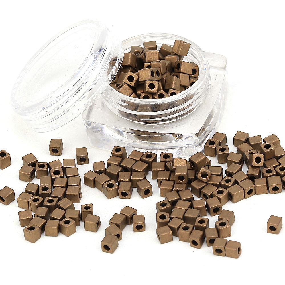 Miyuki Square Cube 3 mm Koyu Altın Boncuk