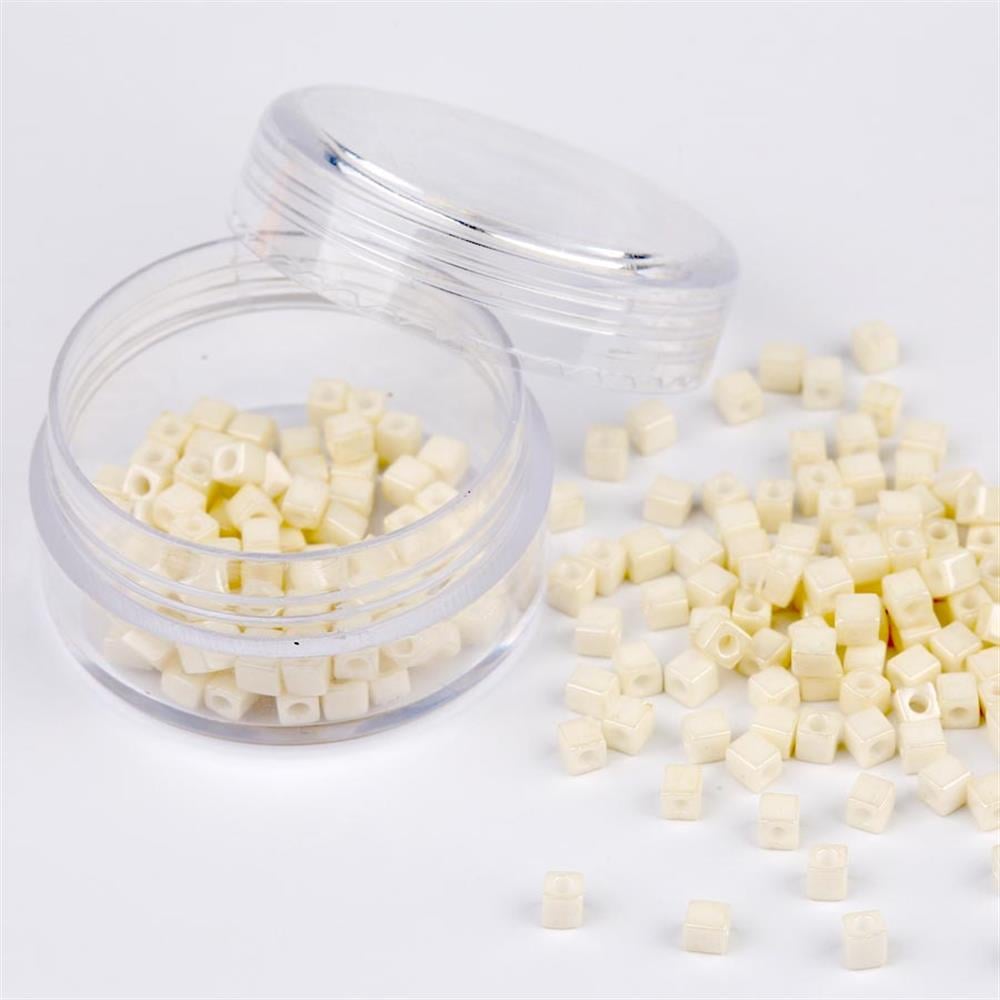 Miyuki Square Cube 3 mm Krem Boncuk