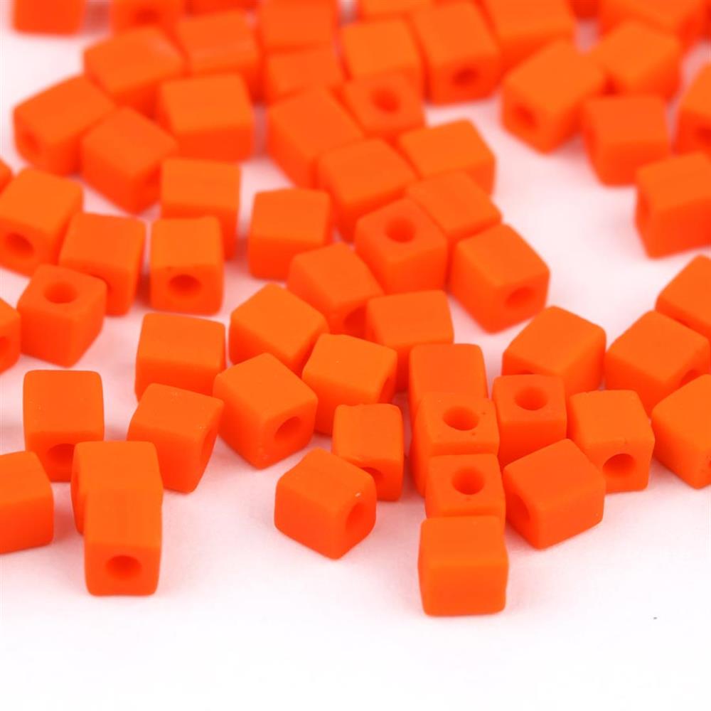 Miyuki Square Cube 3 mm Mat Turuncu Boncuk