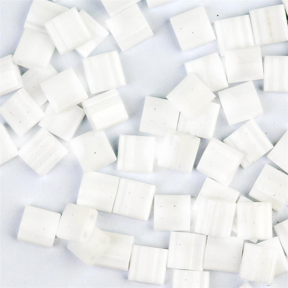 Miyuki Tila Bead 5*5 mm Beyaz Boncuk