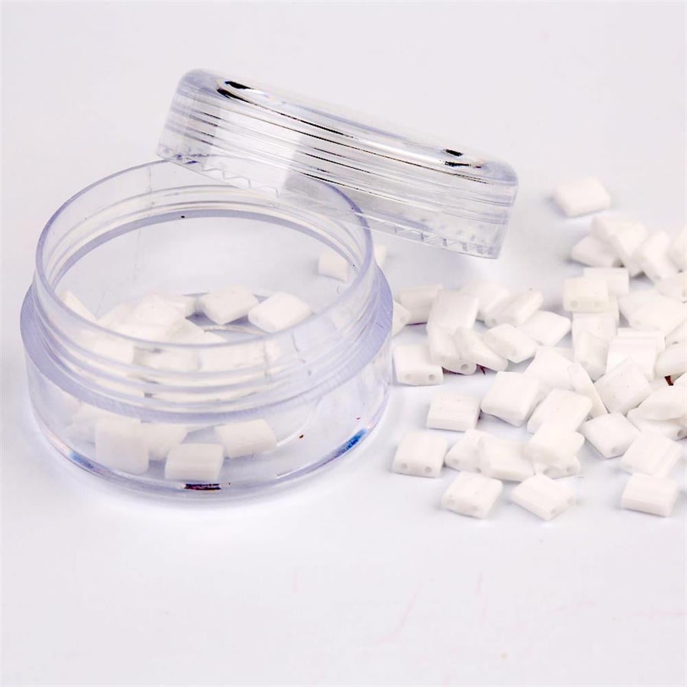 Miyuki Tila Bead 5*5 mm Beyaz Boncuk