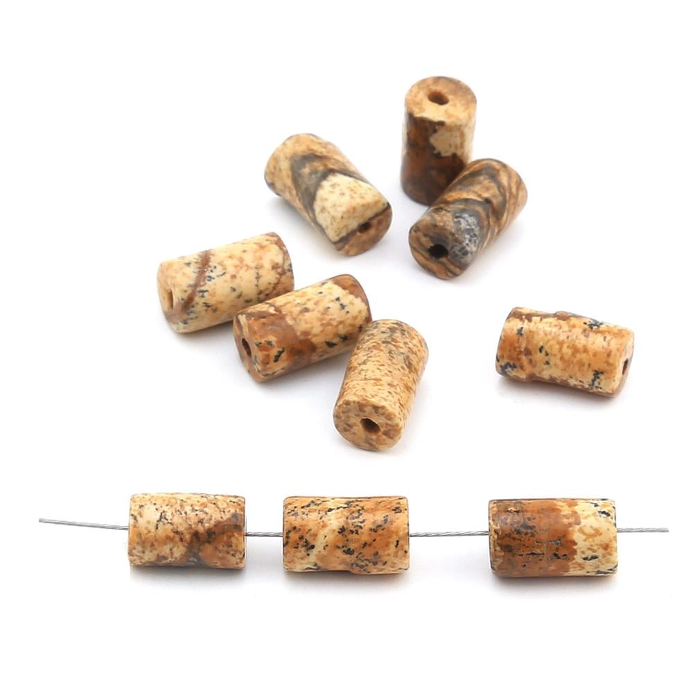 Odun Jasper Taşı Boru Boncuk