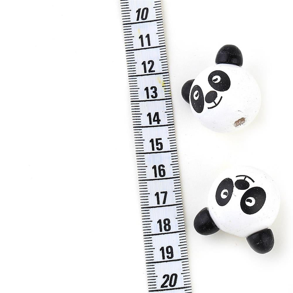 Panda Figür, Ahşap Emzik Zinciri Boncuğu