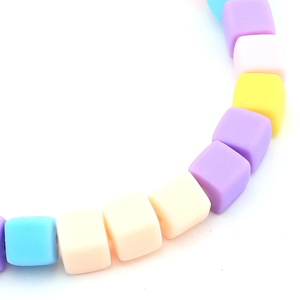 Pastel Renkler Fimo Küp Boncuk