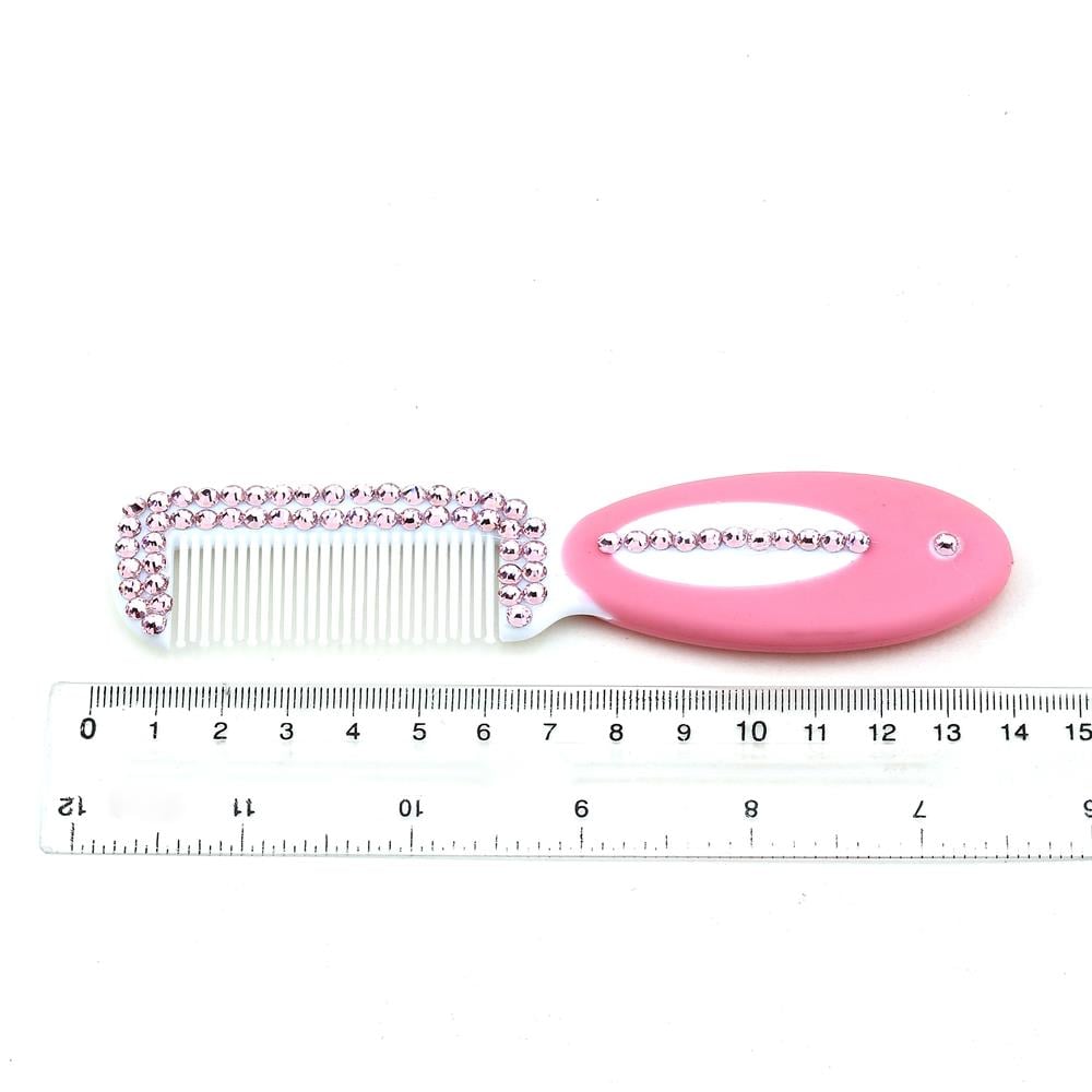 Pembe Kristal Taşlı Bebek Fırça Tarak Seti