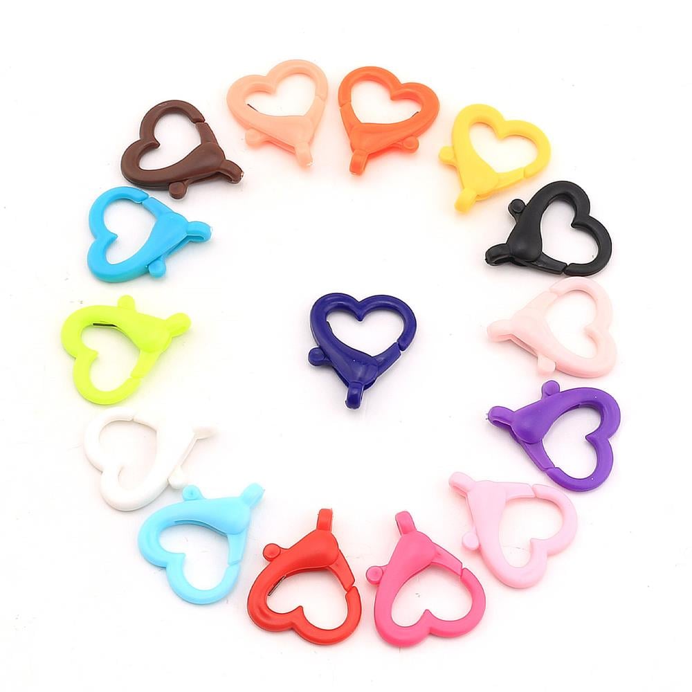 Plastik Kalp Klips 10 Adet