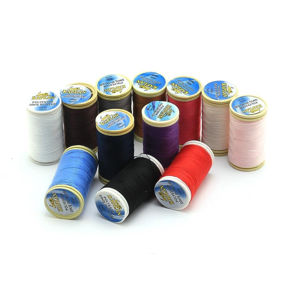 Polyester Dikiş İpi Seti 12 renk 100'er metre