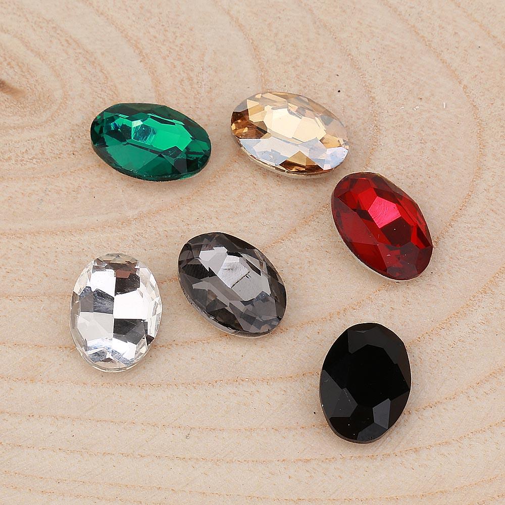 Renkli Kristal Arpa Taş 10X14 mm (10 adet)