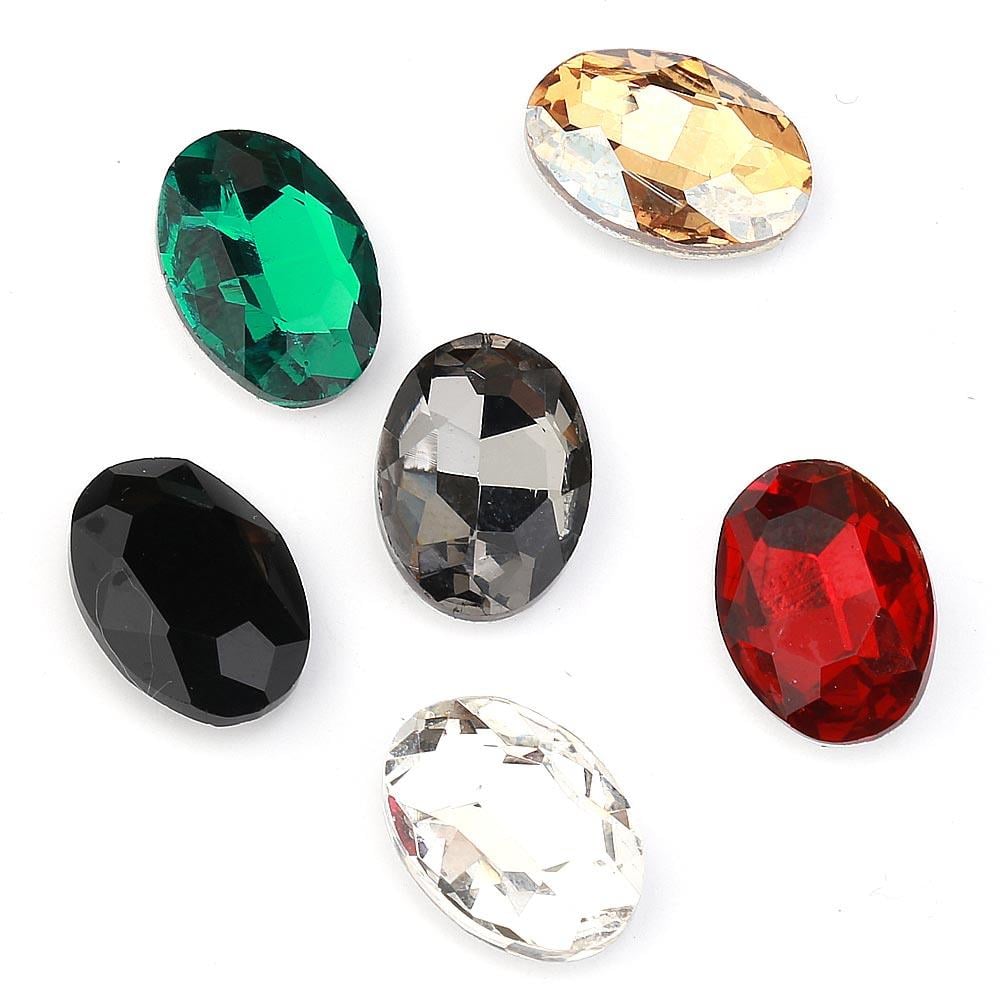 Renkli Kristal Arpa Taş 10X14 mm (10 adet)