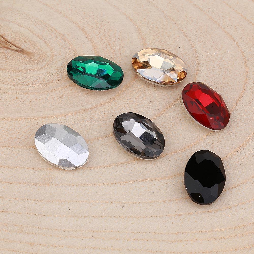 Renkli Kristal Arpa Taş 10X14 mm (10 adet)