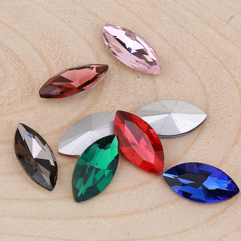 Renkli Kristal Arpa Taş 9X18 mm (10 adet)