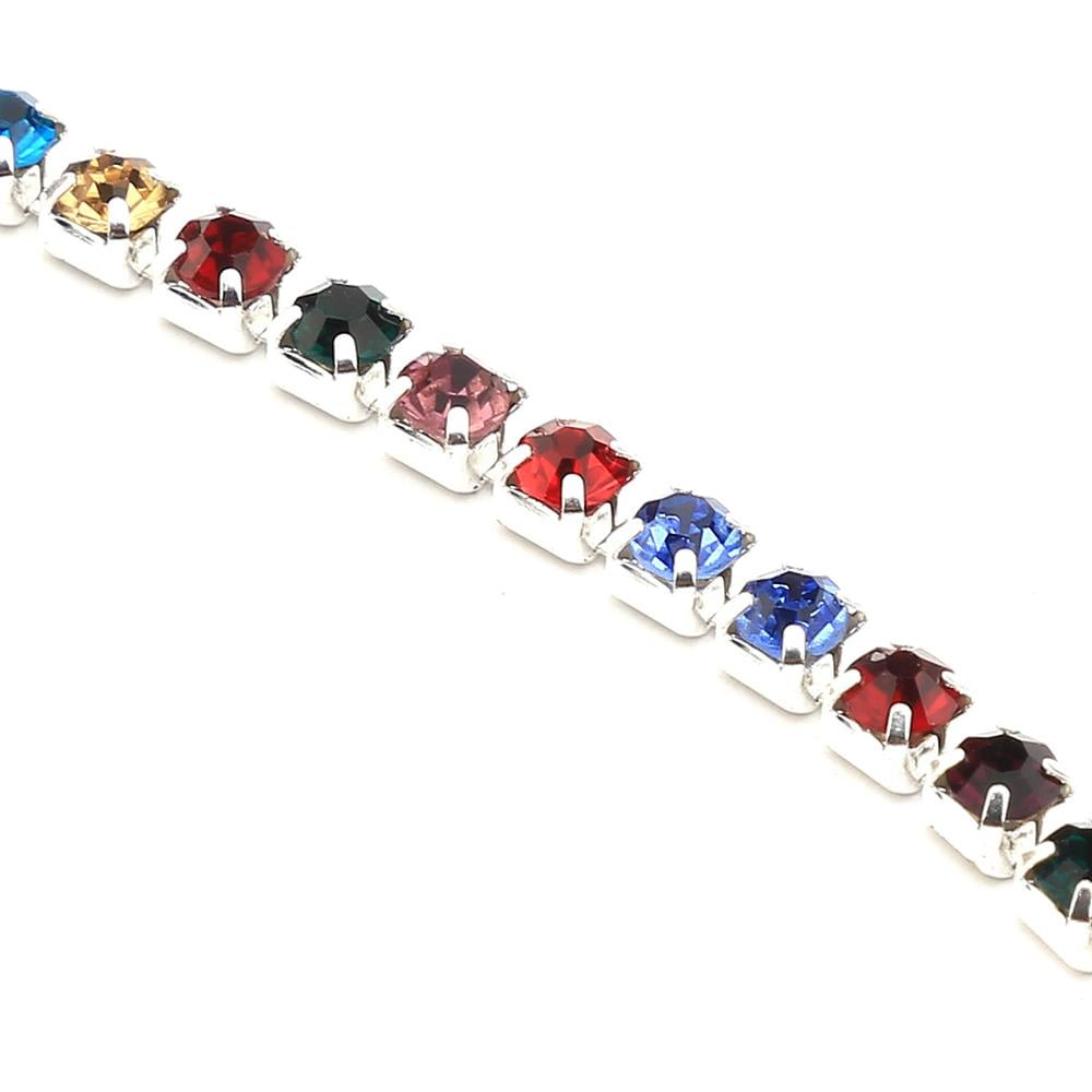 Renkli Kristal Taşlı Şerit 