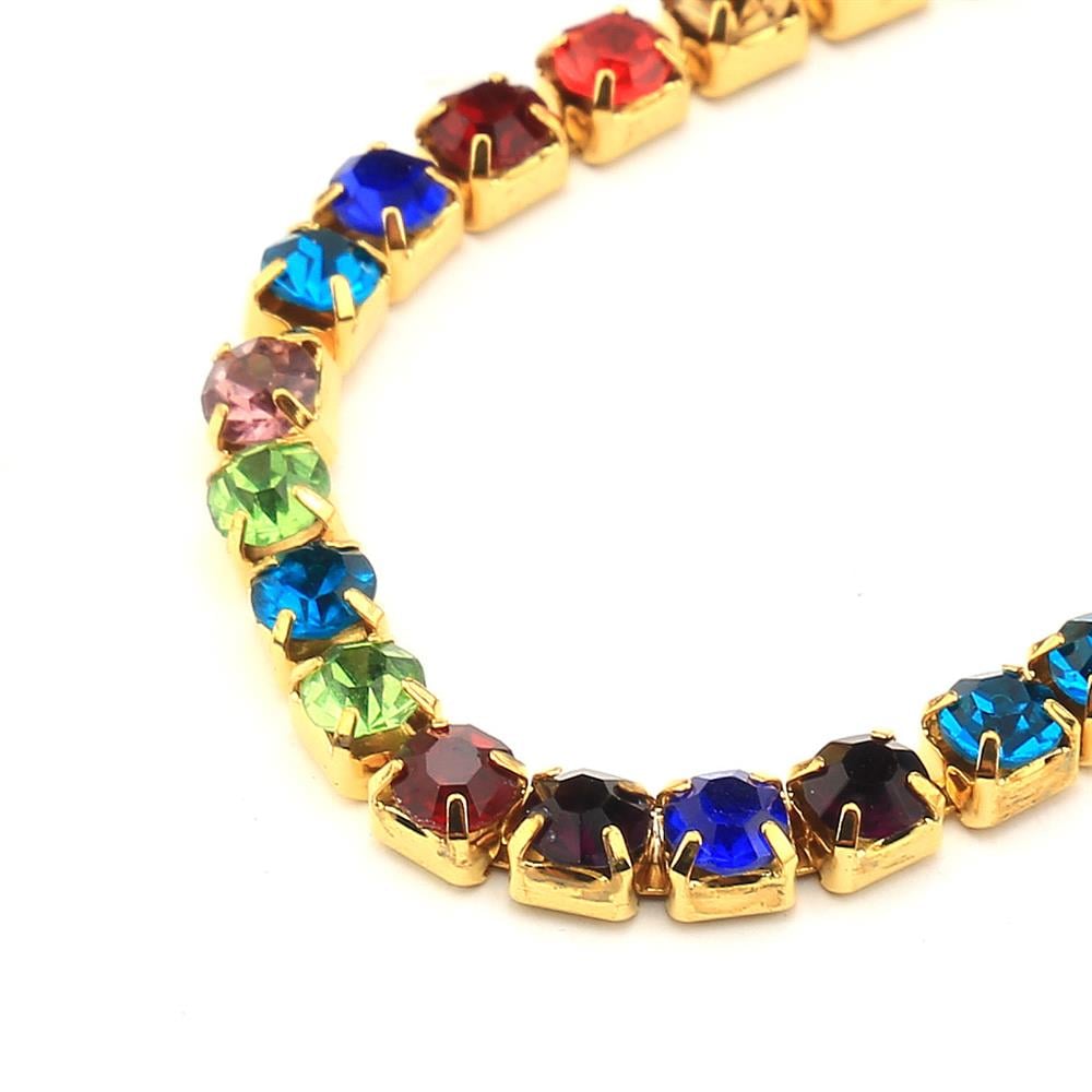 Renkli Kristal Taşlı Şerit 