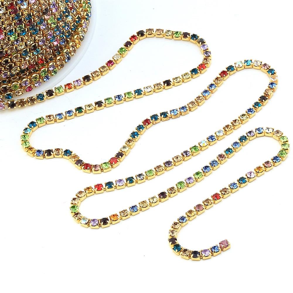 Renkli Kristal Taşlı Şerit 