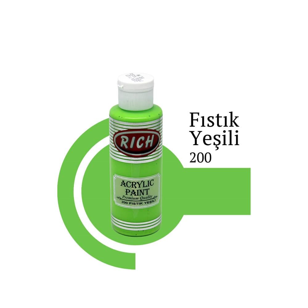 Rich 120 cc Akrilik Boya - Fıstık Yeşili 200