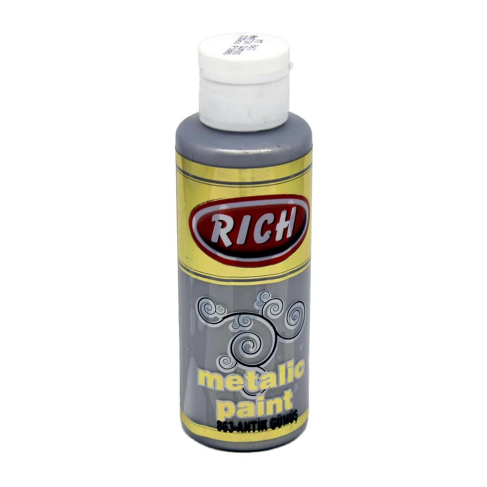 Rich 120 cc Metalik Akrilik Boya - Antik Gümüş 863