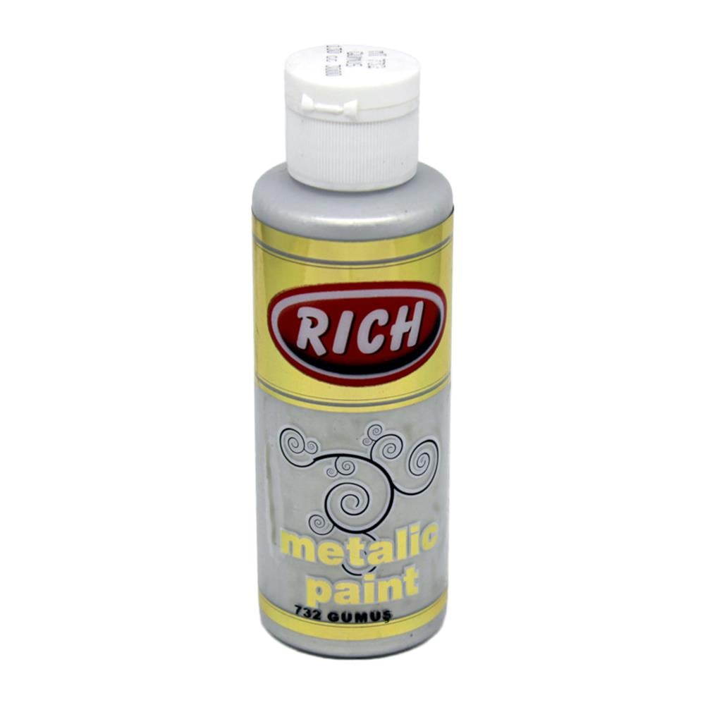 Rich 120 cc Metalik Akrilik Boya - Gümüş 732