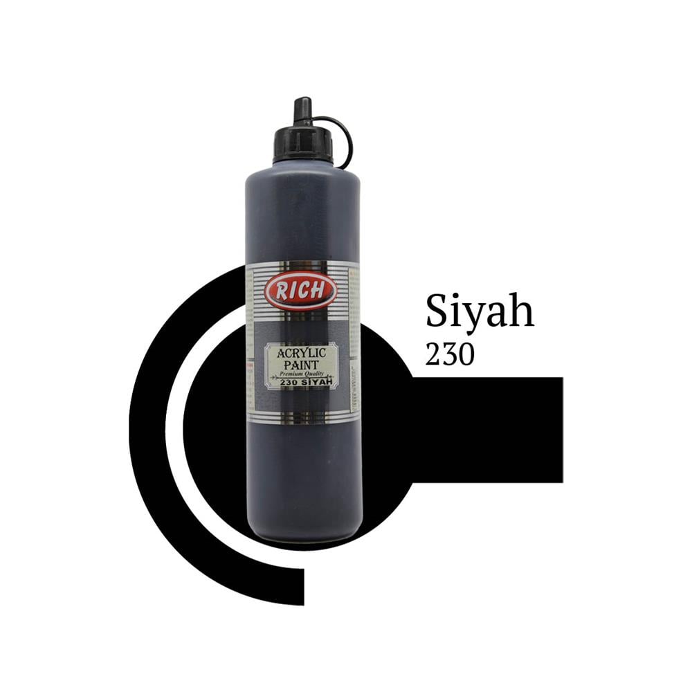 Rich 500 cc Akrilik Boya Siyah 230