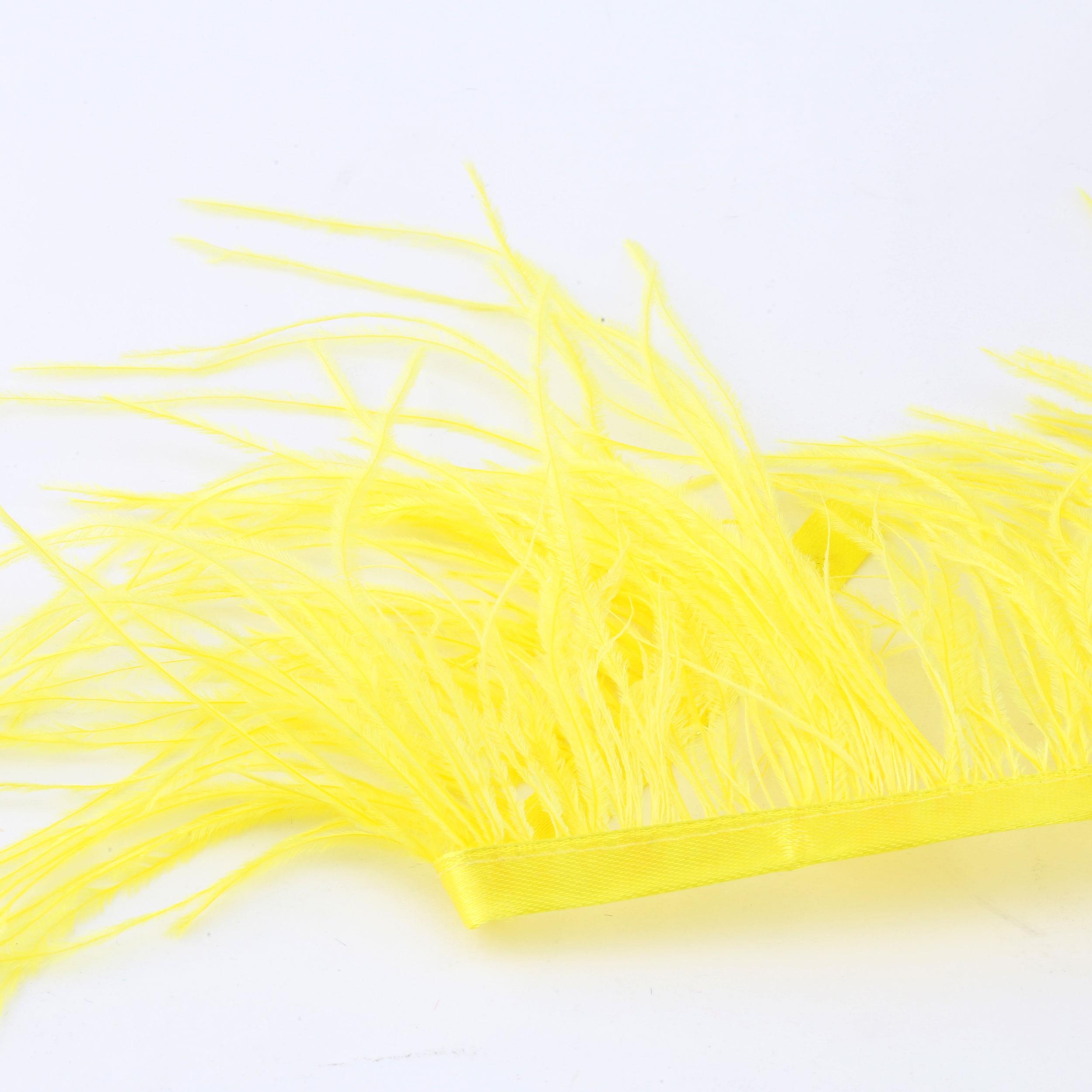 Sarı Devekuşu Tüyü Şerit