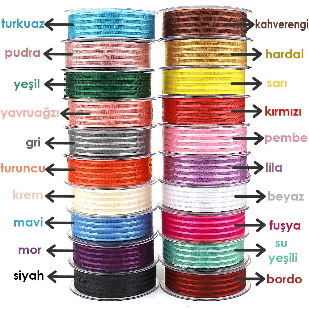 Saten Çizgili Şifon Kurdele