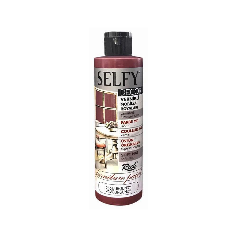 Selfy Decor Vernikli Mobilya Boyası 828 Burgundy 240 cc