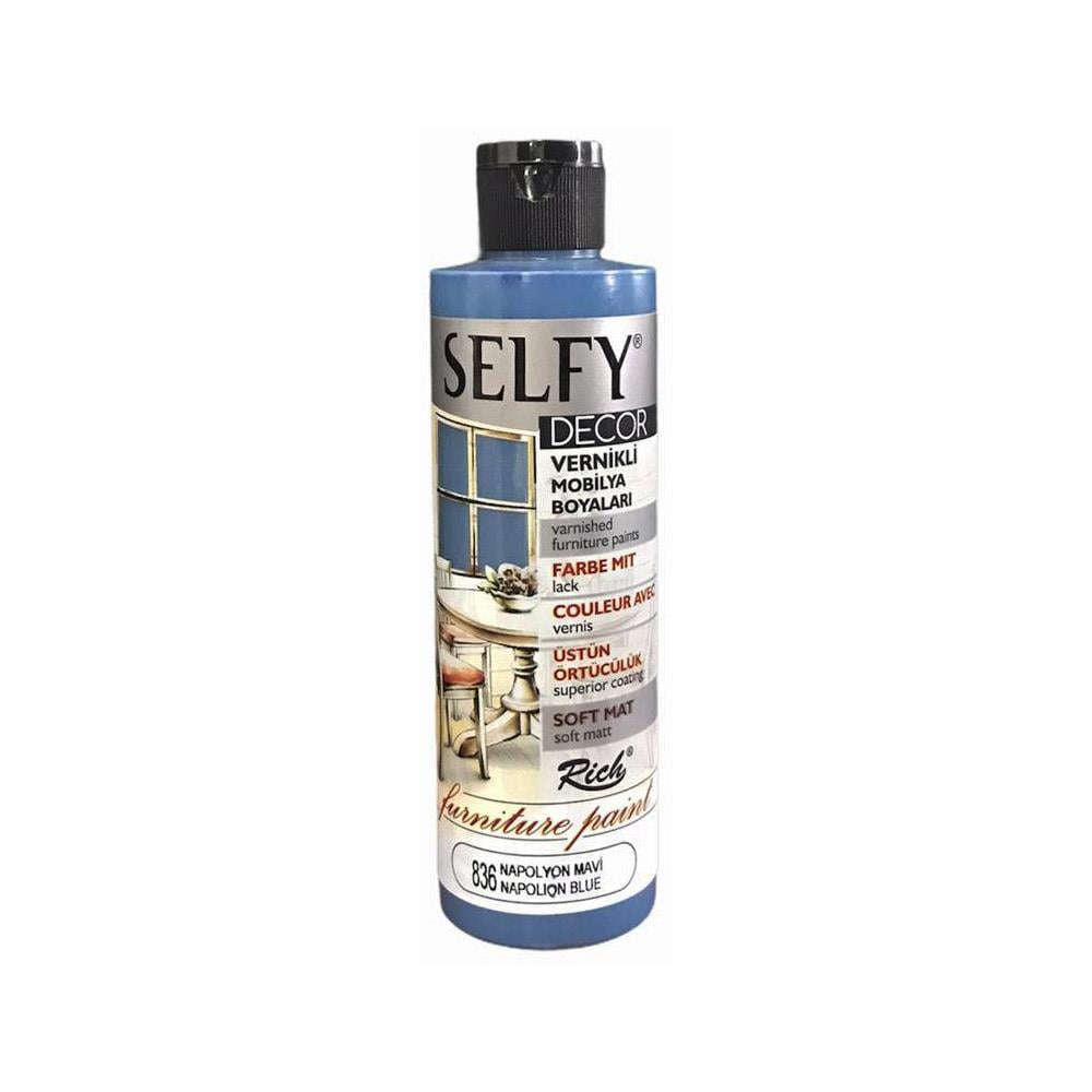 Selfy Decor Vernikli Mobilya Boyası 836 Napolyon Mavi 240 cc