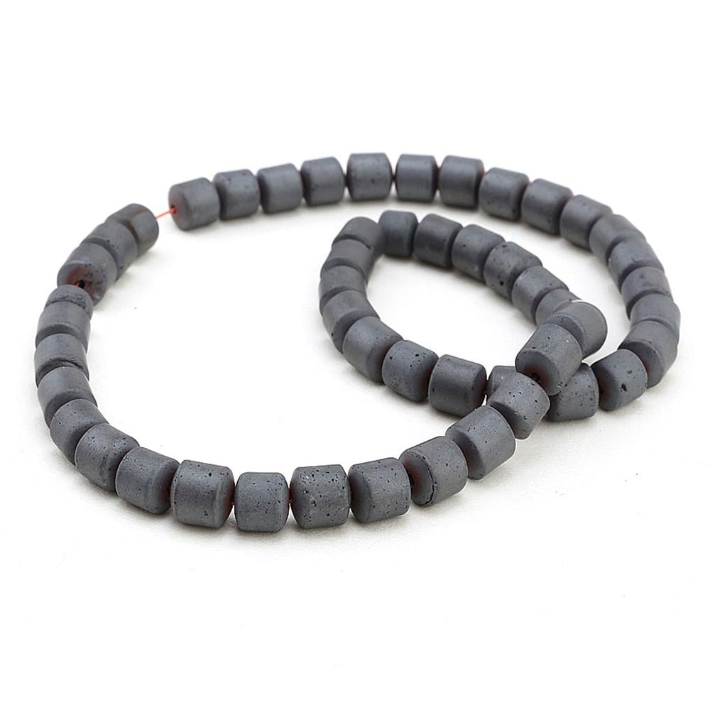 Silindir Hematit Taşı Boncuk, Mat Renkler 