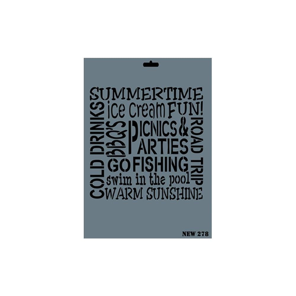 ''Summer Time'' Yazılı Stencil Şablon 25X35 cm - Rich New 278