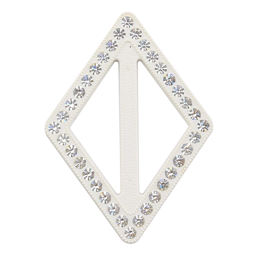 Swarovski Taşlı Beyaz Renk Baklava Kemer Tokası