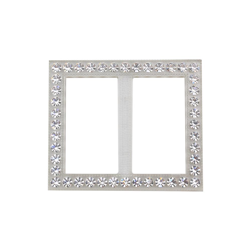 Swarovski Taşlı Şeffaf Dikdörtgen Kemer Tokası