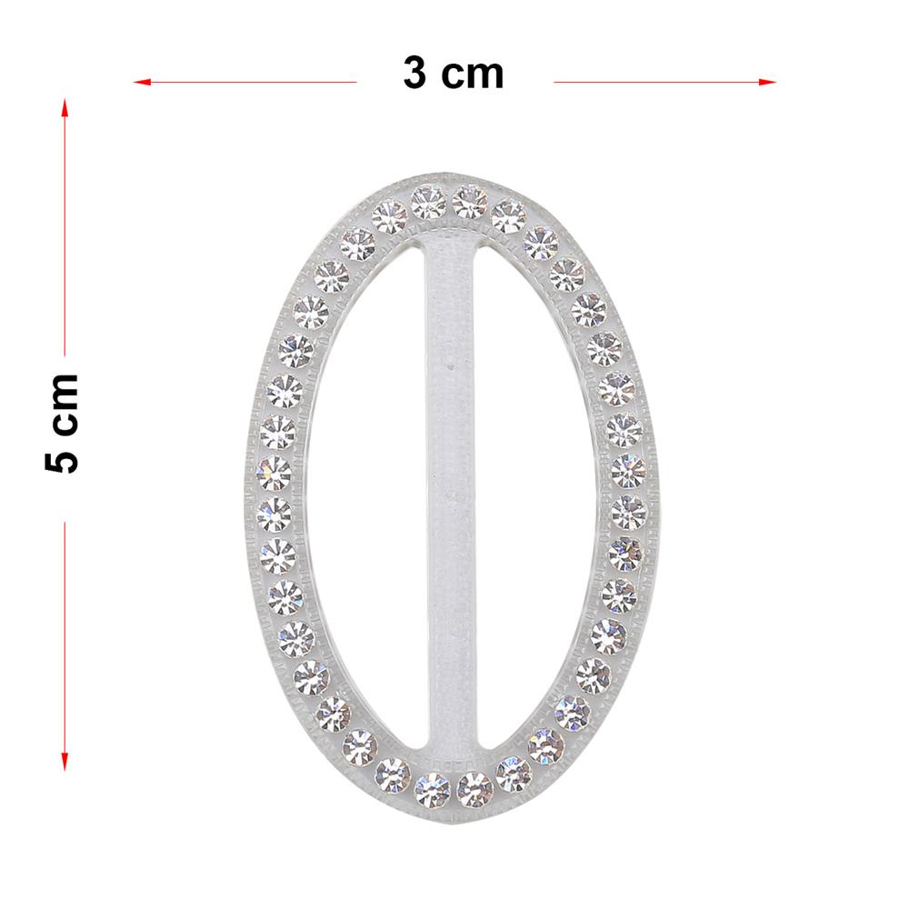 Swarovski Taşlı Şeffaf Oval Kemer Tokası