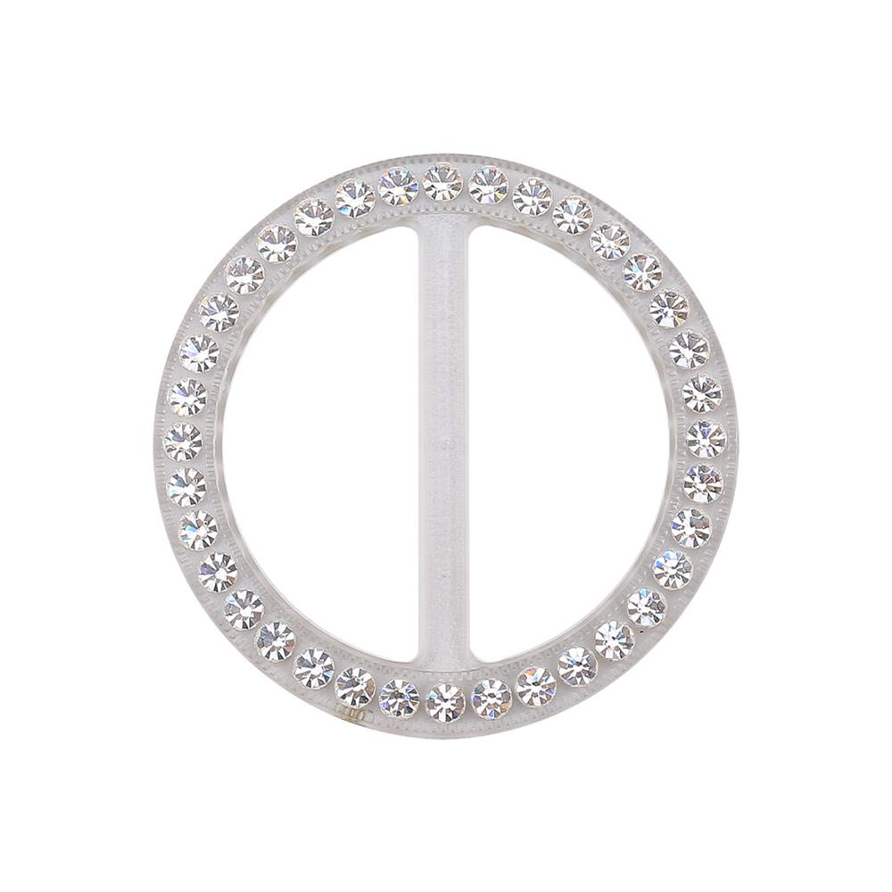 Swarovski Taşlı Şeffaf Yuvarlak Kemer Tokası