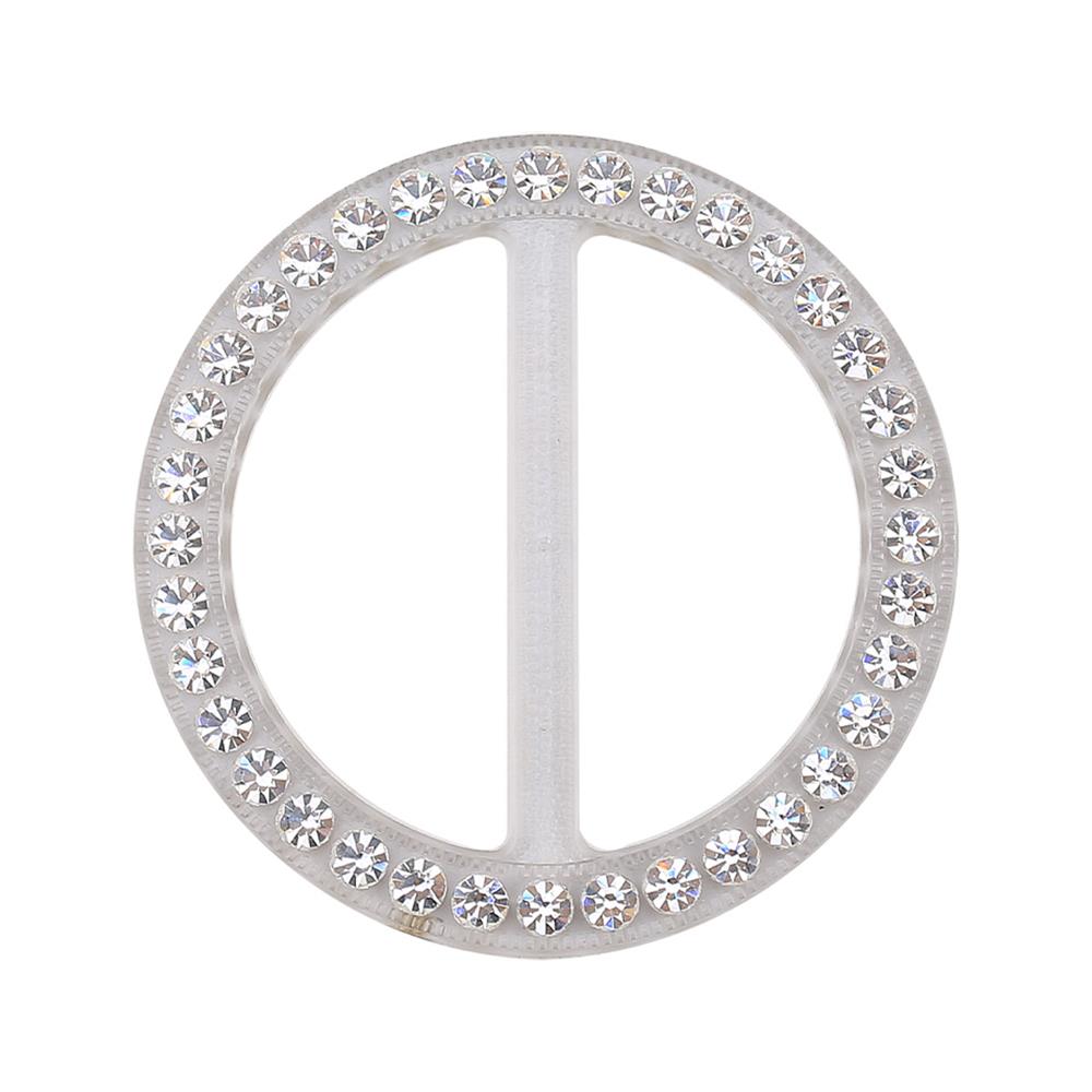 Swarovski Taşlı Şeffaf Yuvarlak Kemer Tokası