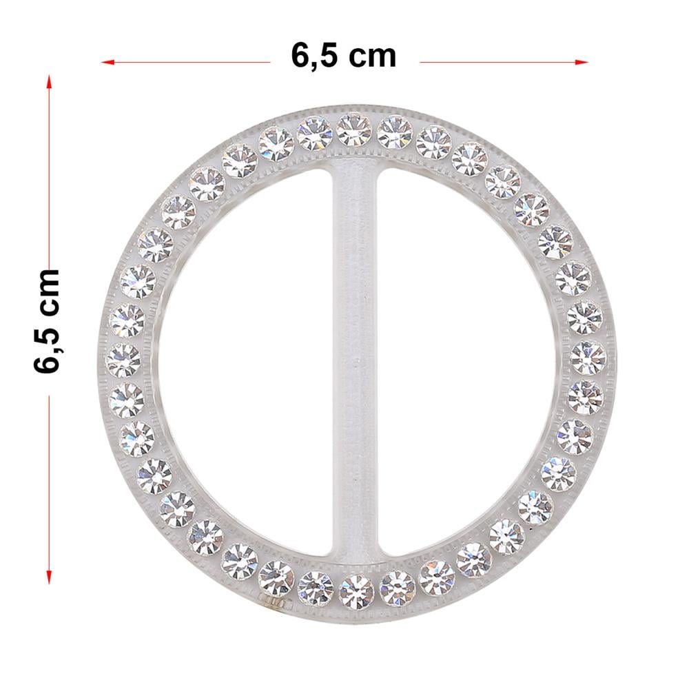 Swarovski Taşlı Şeffaf Yuvarlak Kemer Tokası