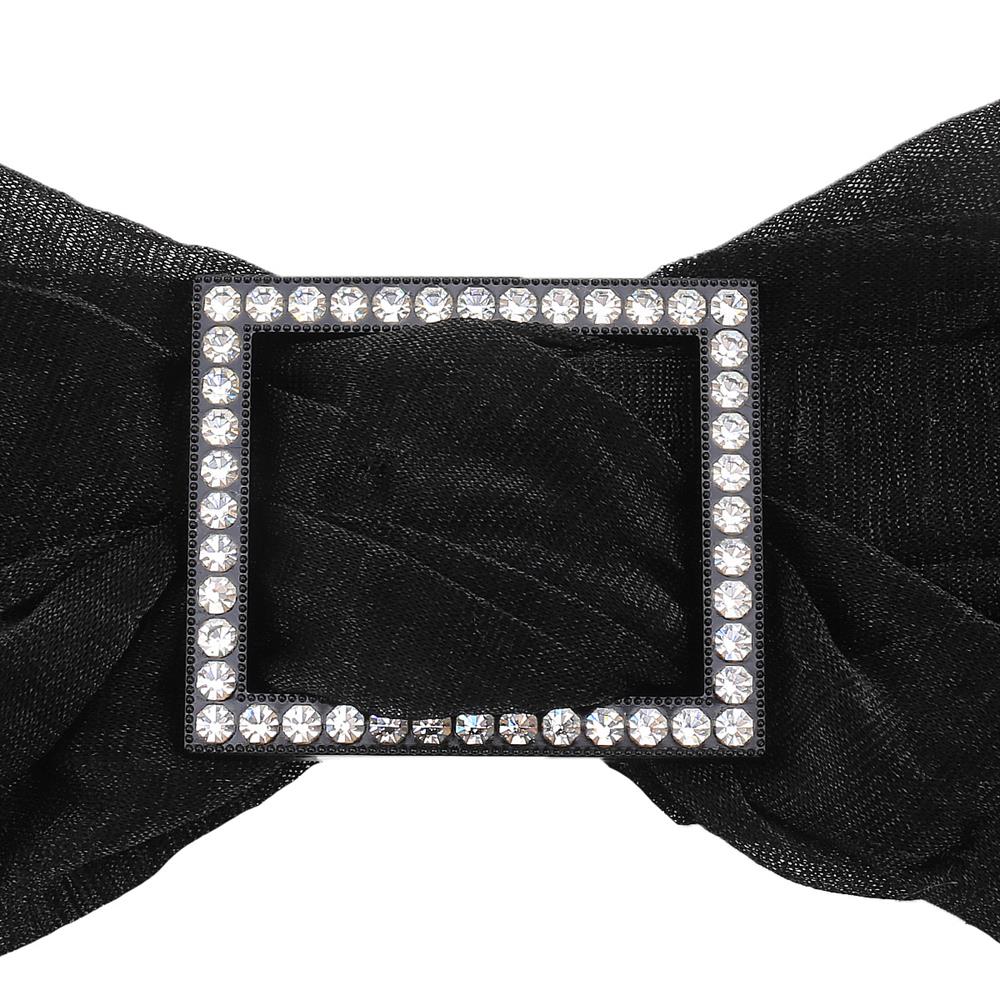 Swarovski Taşlı Siyah Renk Dikdörtgen Kemer Tokası