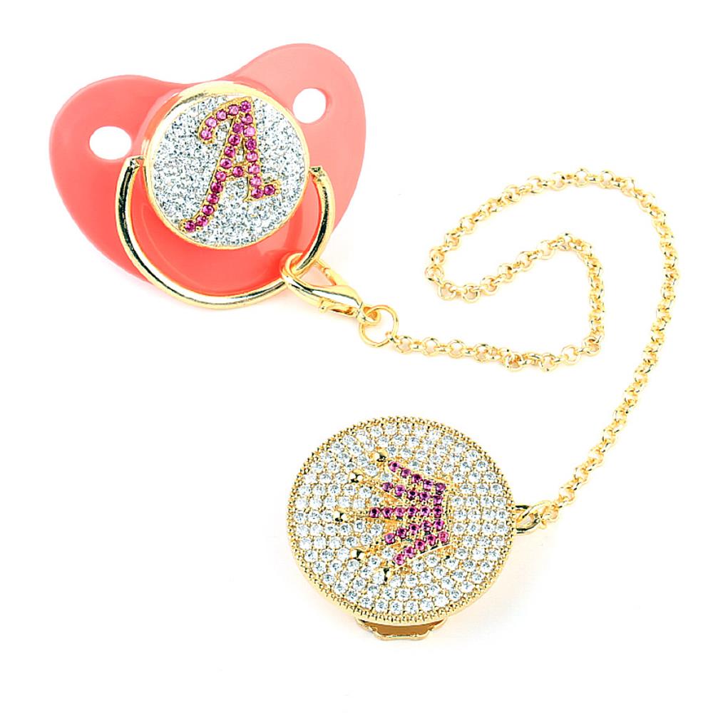 Taç Figürlü, Zirkon Taşlı Emzik Askısı