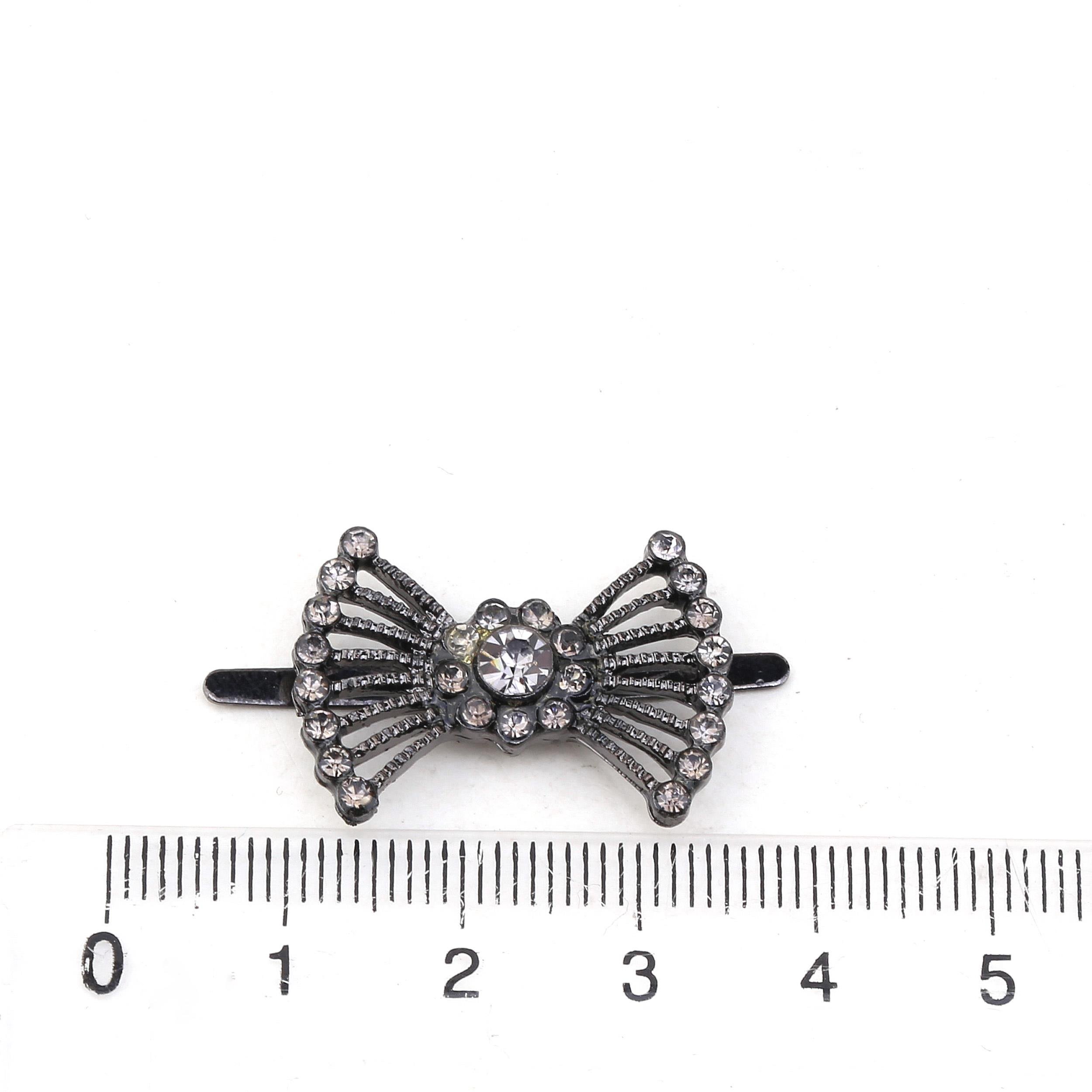 Taş Süslemeli Mini Metal Fiyonk Süs