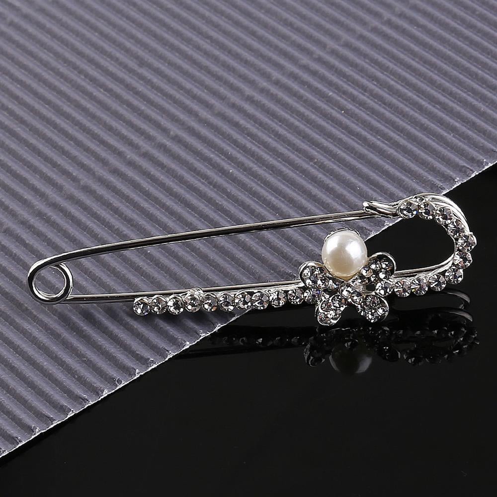 Taşlı ve İncili Kelebek Çengelli Çatal İğne