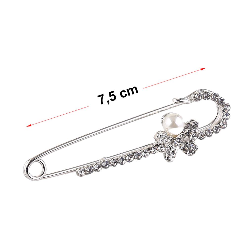 Taşlı ve İncili Kelebek Çengelli Çatal İğne