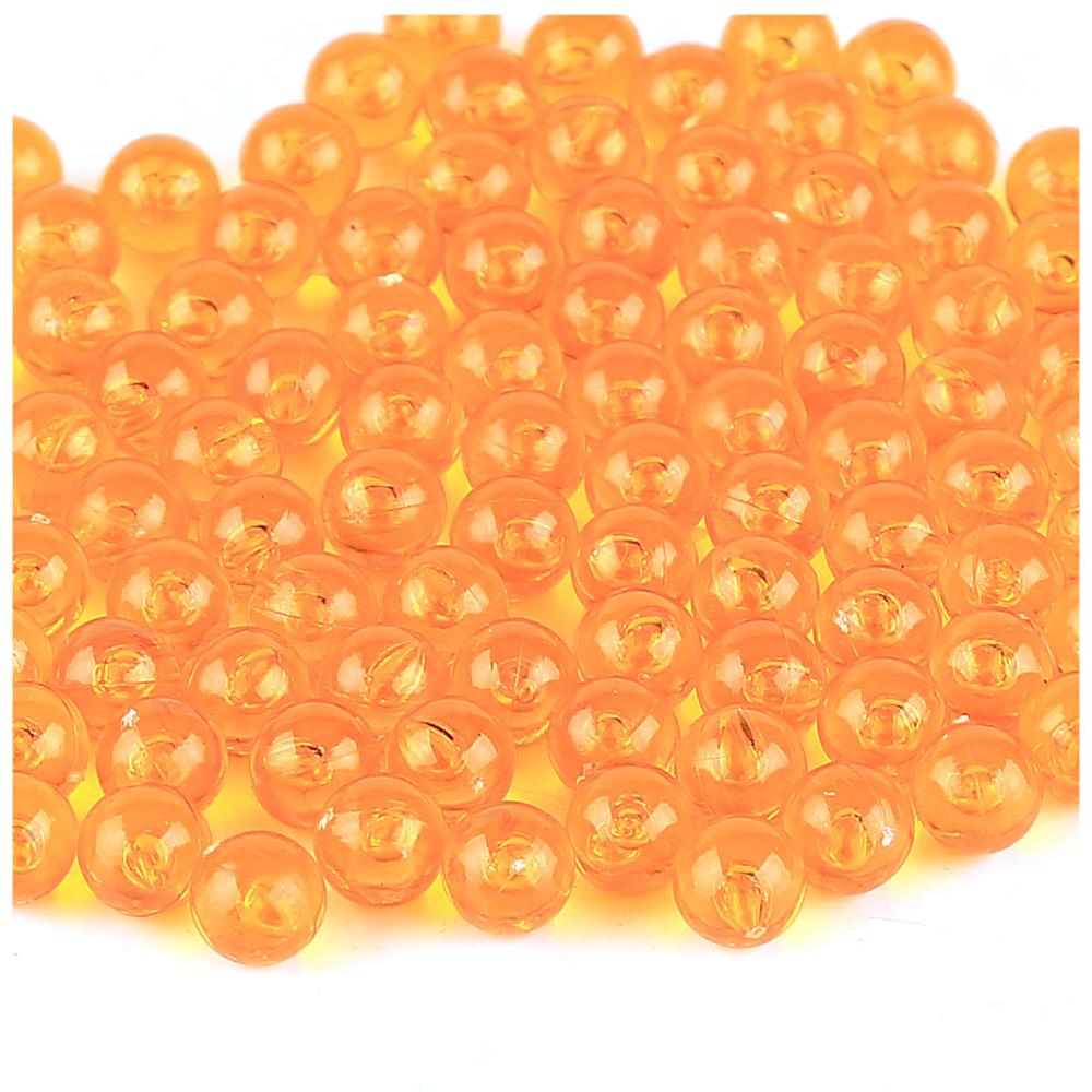 Turuncu Renk Deliksiz Plastik Boncuk 6 mm