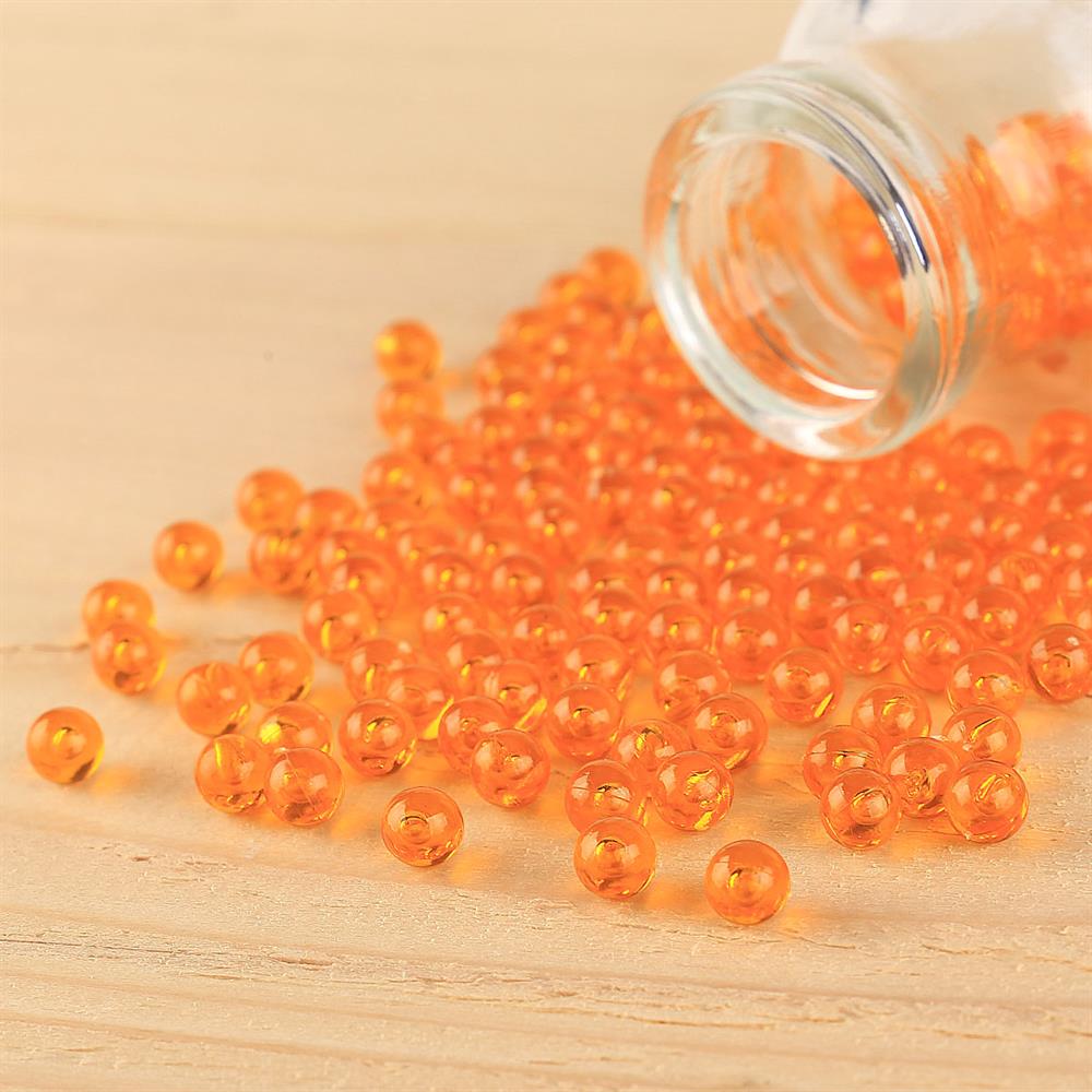 Turuncu Renk Deliksiz Plastik Boncuk 6 mm