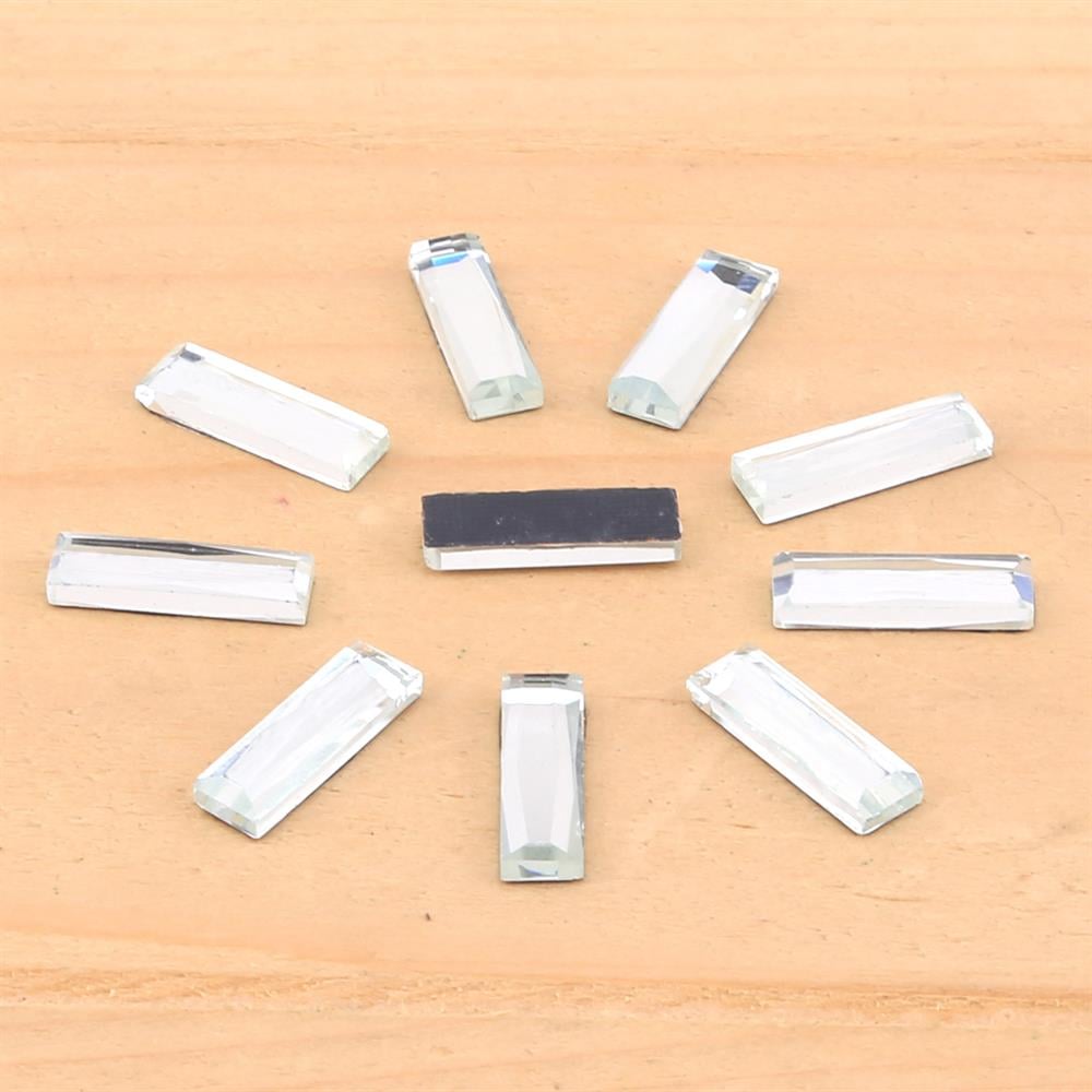 Ütüyle Yapışabilen Dikdörtgen Ayna Taş 5 * 15 mm (10 adet)