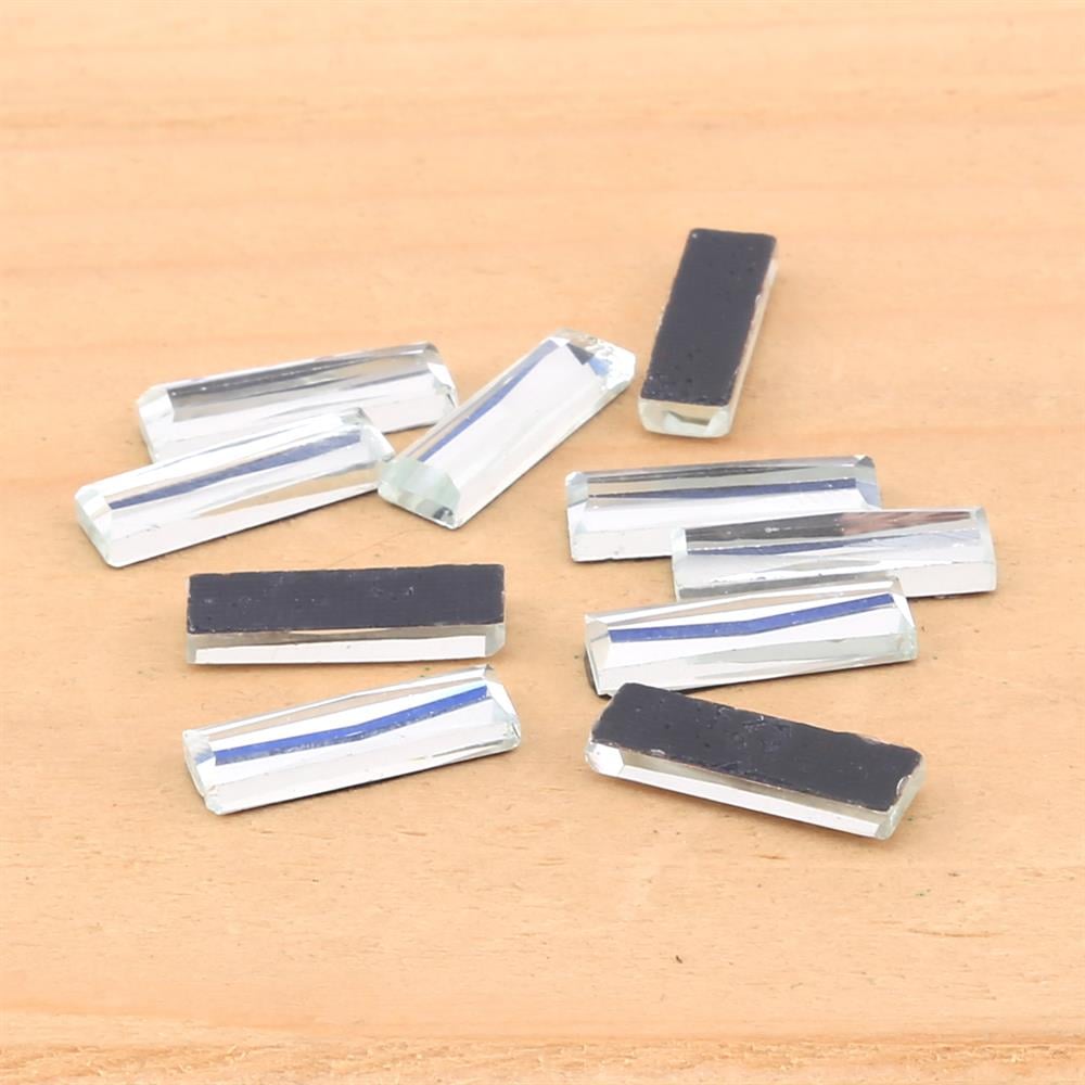 Ütüyle Yapışabilen Dikdörtgen Ayna Taş 5 * 15 mm (10 adet)
