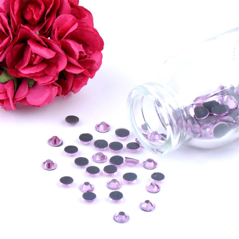 Ütüyle Yapıştırma Kristal Taş Açık Pembe Renk