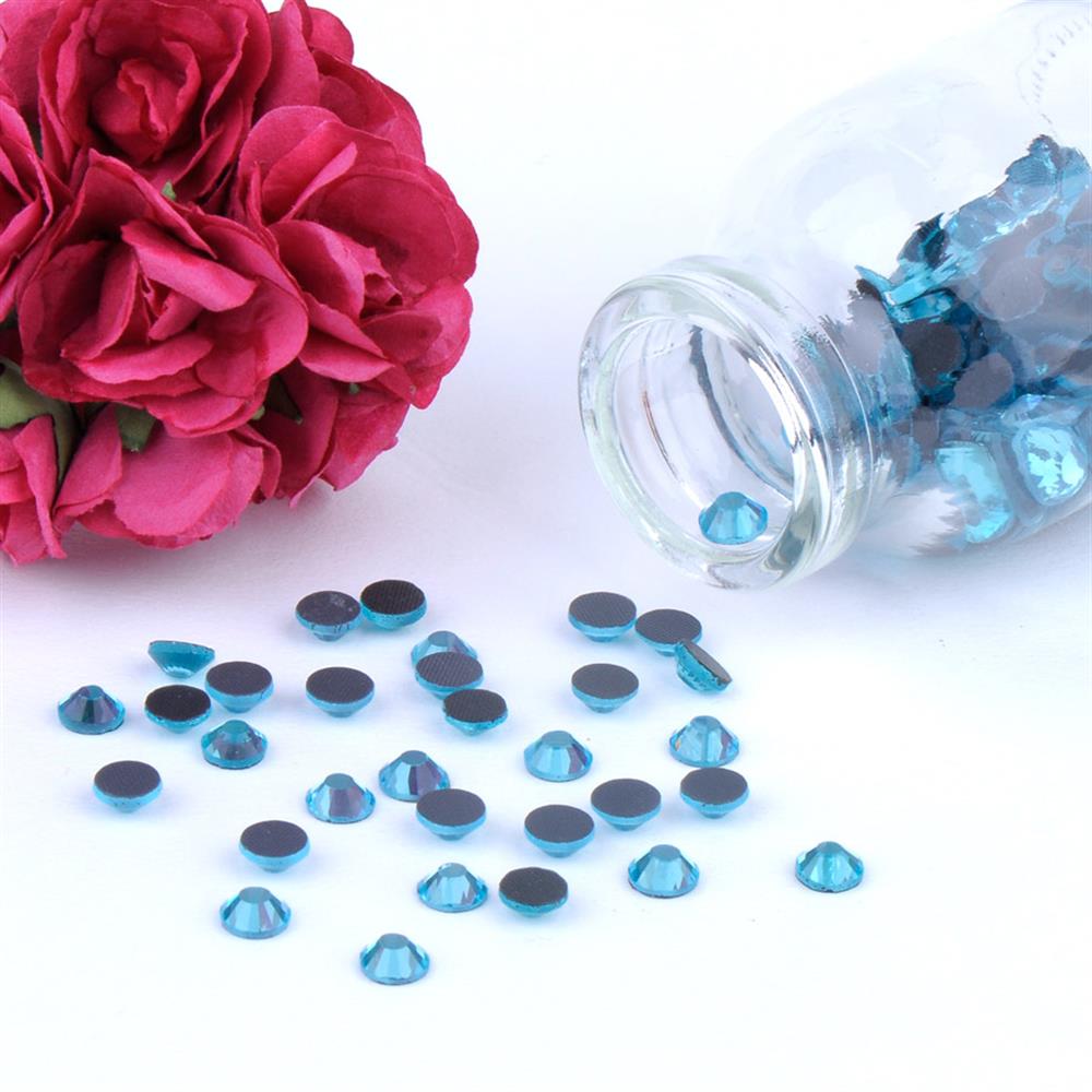 Ütüyle Yapıştırma Kristal Taş Aquamarine Renk