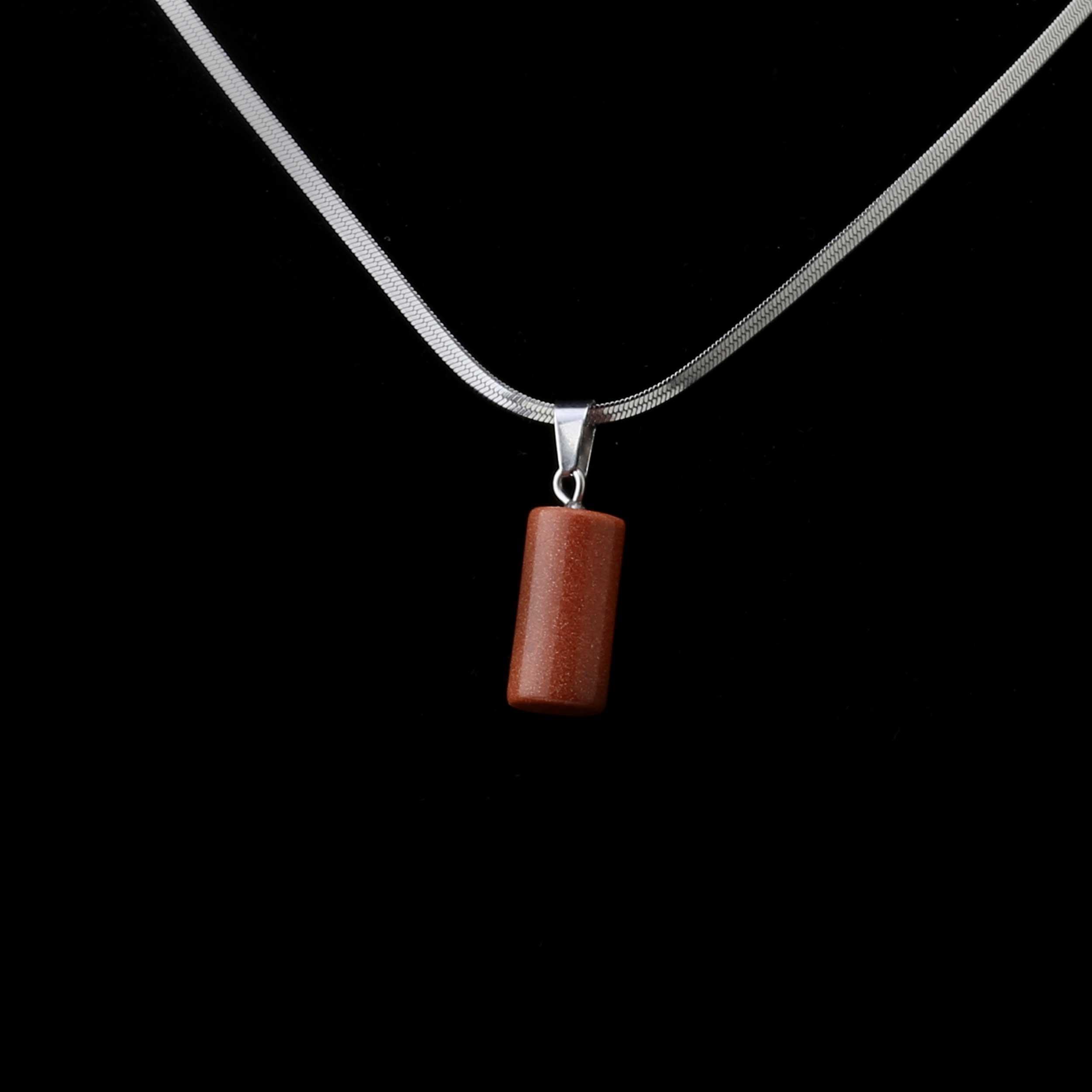 Yıldız Taşı Silindir Kolye Ucu