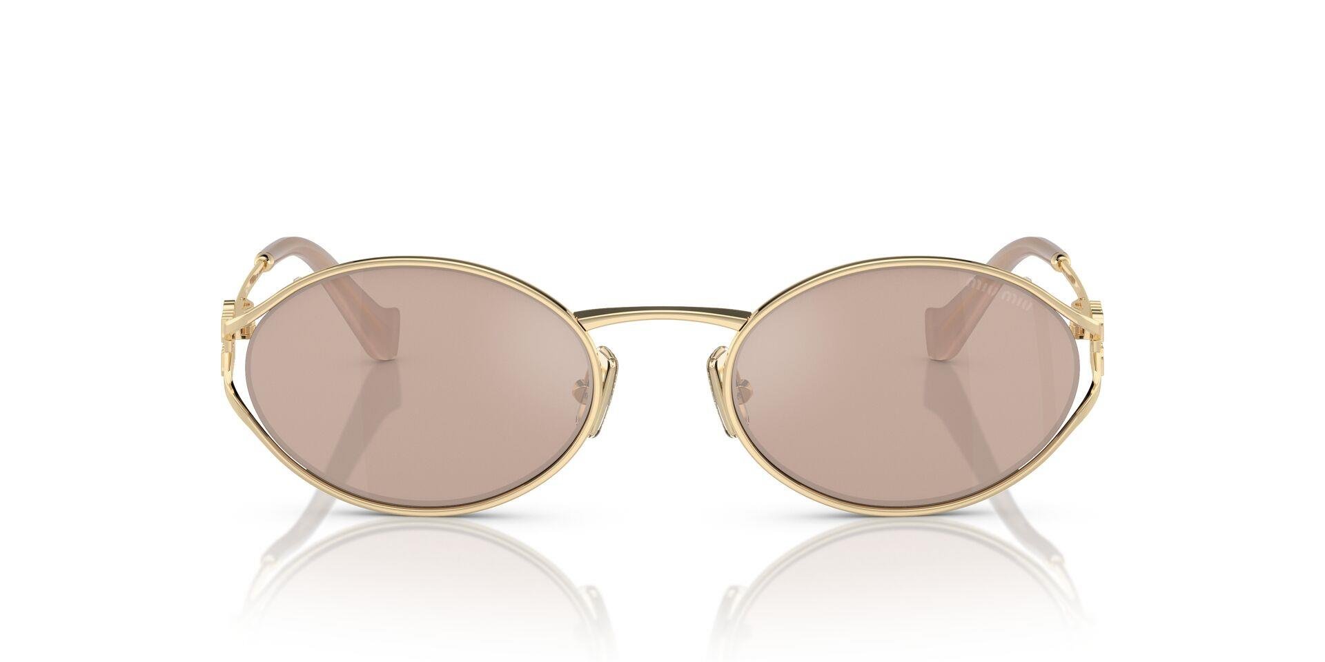 MİU MİU 52YS ZVN20F 54 Kadın Oval Gold Metal Güneş Gözlüğü