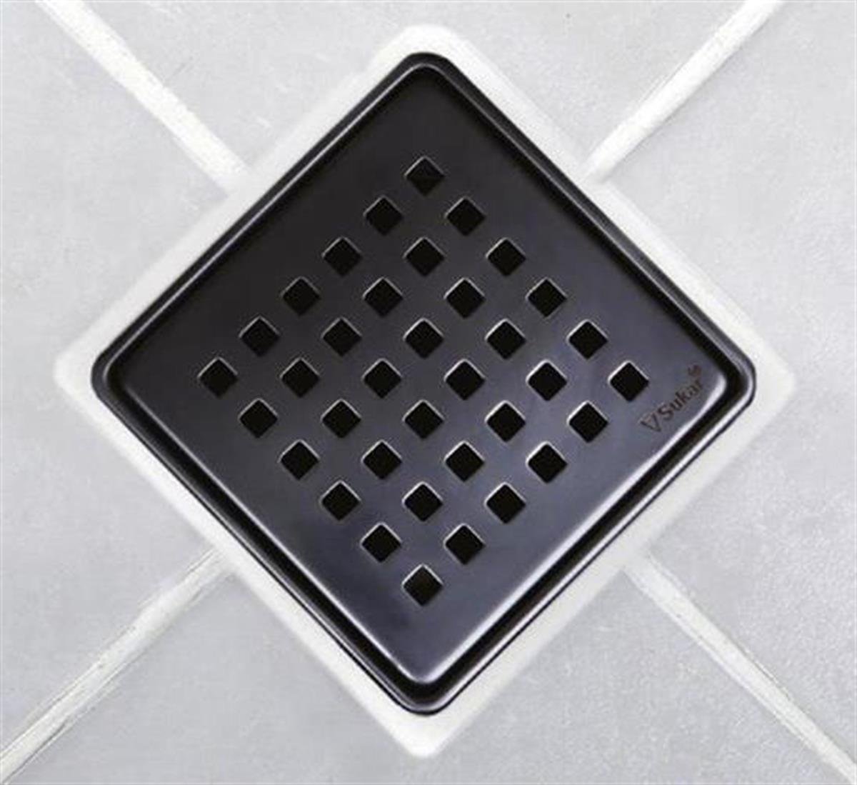 SUKAR LİNE 9 SİYAH 10X10 KARE IZGARALI YER SÜZGECİ Q50 YANDAN